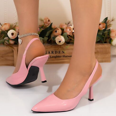Women's Pointed Toe Slingback High Heels Stiletto Heels Dress Shoes for Evening, Party, Wedding & Formal Occasions in Saudi Arabia