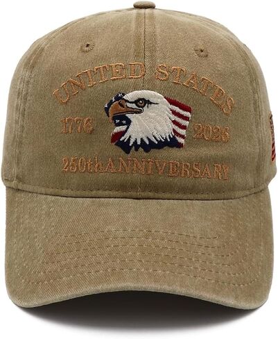 250 Anniversary USA Hat Adjustable United States 250th Anniversary Hat 1776-2026 Embroidery USA Baseball Cap Men Women in Kuwait