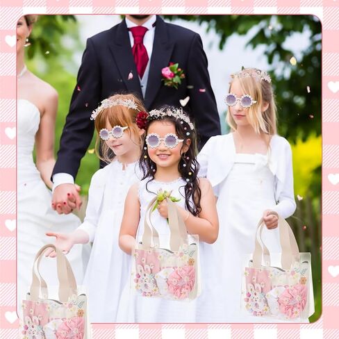 38Pcs Flower Girl Proposal Gift Set Including Flower Girl Bags Canvas Bag Glasses Headband Bracelet Diamond Pen Hair Accessories Scunchies Card For Wedding Engagement Bridal Shower Party in Saudi Arabia