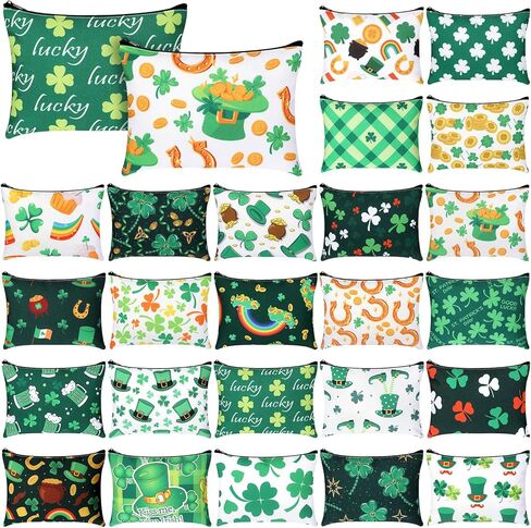 Abbylike 24 Pcs Easter Canvas Makeup Bags Bulk Cosmetic Bags Toiletry Storage Zipper Pouch Portable Travel Purse Toiletry Pocket Organizer for Easter Women Men Gifts in Saudi Arabia