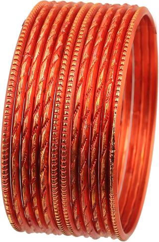 Touchstone Indian pink bangles for women bollywood desi jewelry chunky texture alloy metal stones bangle bracelets chudiyan set bridal wedding guest outfit accessories. in Saudi Arabia