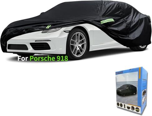 Custom-Fit for Porsche Car Cover, 7 Layers Car Cover Waterproof All Weather for Automobiles, Outdoor Full Cover Rain Sun UV Protection with Zipper (Black,for Porsche Taycan) in Kuwait