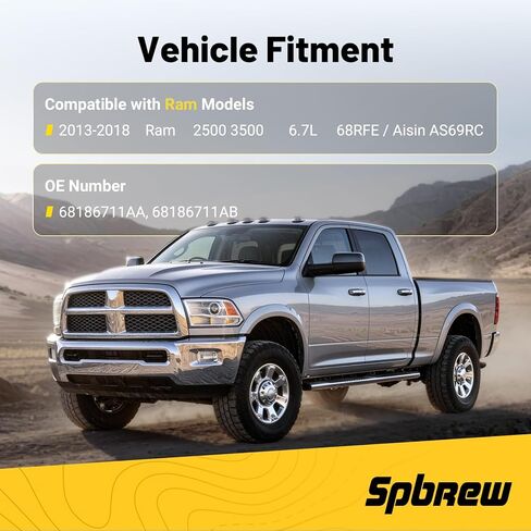 مجموعات ترقية صمام الالتفافية الحراري لنقل الحركة تناسب 2013-2018 Ram 2500 3500 6.7L Cummins Diesel مع 68RFE / Aisin AS69RC in Kuwait