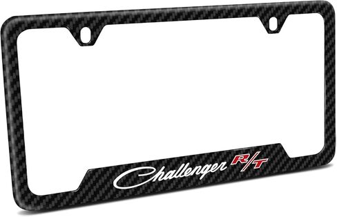 iPick Image for Dodge Challenger R/T Classic Black Carbon Fiber Texture ABS Plastic 50 States License Plate Frame in Saudi Arabia