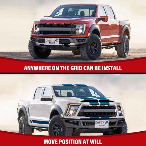 No Drill Front License Frame Compatible with Ford Edge 2nd gen ST, Escape 4th gen, Expedition 4th gen, Explorer 6th gen Anti-Theft License Plate Grille Mount Holder Rattle-Proof Car Accessorie in Saudi Arabia