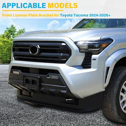 Daeiclru Front License Plate Frame Bracket Compatible with Toyota Tacoma 2024-2026, Front Bumper License Plate Tag Holder Mount License Plate Hanging Bracket Replacement Accessories in Saudi Arabia