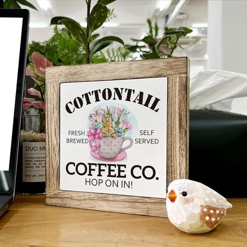 Easter Coffee Sign, Easter Table Decor, Wooden Box Signs for Home Decor, Kitchen Decor for Shelf, Rustic Coffee Table Sign, Decorative Wooden Plaque for Cafe Decor, Vintage Coffee Bar Decor in Kuwait