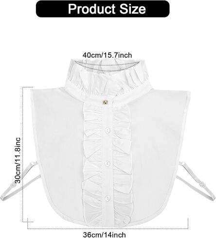 XEPST Detachable Collars for Women Ruffle Fake Collar Victorian Blouses for Women Women’s Dickey Collars Elegant Vintage Clothes White Renaissance Top in Saudi Arabia