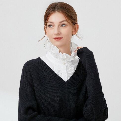 XEPST Detachable Collars for Women Ruffle Fake Collar Victorian Blouses for Women Women’s Dickey Collars Elegant Vintage Clothes White Renaissance Top in Saudi Arabia