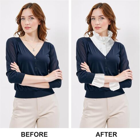 XEPST Detachable Collars for Women Ruffle Fake Collar Victorian Blouses for Women Women’s Dickey Collars Elegant Vintage Clothes White Renaissance Top in Saudi Arabia