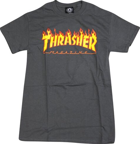 Thrasher Flame Short Sleeve XXL-Grey T-Shirt in Saudi Arabia