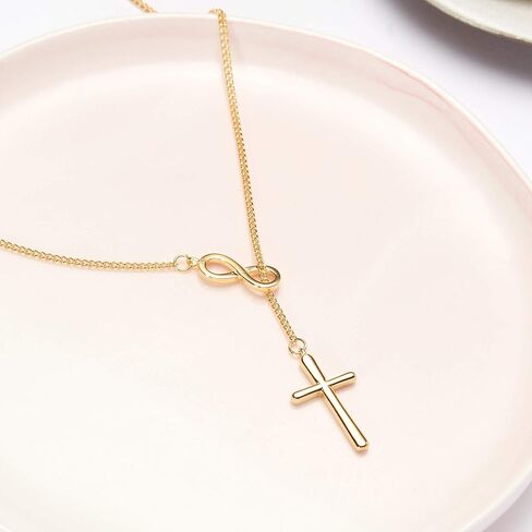 Dear Ava Infinity Cross Necklace For Daughter | Modern Jewelry Pendant with Heartfelt Card | Sterling Silver Gift For Women and Girls | Birthday Wedding Necklaces for Her in Saudi Arabia