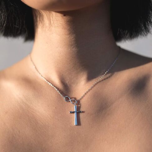 Dear Ava Infinity Cross Necklace For Daughter | Modern Jewelry Pendant with Heartfelt Card | Sterling Silver Gift For Women and Girls | Birthday Wedding Necklaces for Her in Saudi Arabia
