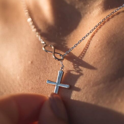 Dear Ava Infinity Cross Necklace For Daughter | Modern Jewelry Pendant with Heartfelt Card | Sterling Silver Gift For Women and Girls | Birthday Wedding Necklaces for Her in Saudi Arabia