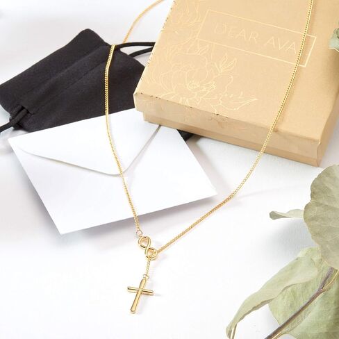 Dear Ava Infinity Cross Necklace For Daughter | Modern Jewelry Pendant with Heartfelt Card | Sterling Silver Gift For Women and Girls | Birthday Wedding Necklaces for Her in Saudi Arabia