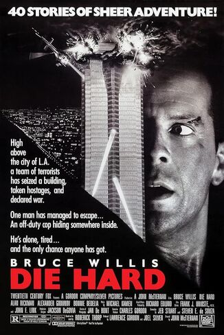 Die Hard Movie Poster Bruce Willis Wall Art Measures 24 x 36 inches (unframed) in Kuwait
