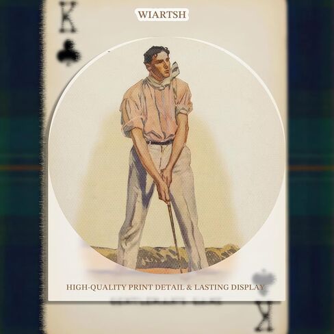 Framed Vintage Golf Wall Art Set of 3, Navy Plaid Playing Card Prints, Retro Classic Golfer Canvas Wall Decor, Preppy Americana Sports Painting Picture for Living Room Home Office 12x16 inch in Saudi Arabia