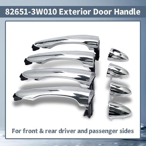 4 قطع 82651-3W010 مقبض الباب الخارجي متوافق مع كيا سبورتاج 2011 2012 2013 2014 2015 2016، استبدل 82661-3W010 83651-3W010 83661-3W010 جانب الركاب الأمامي والخلفي in Kuwait