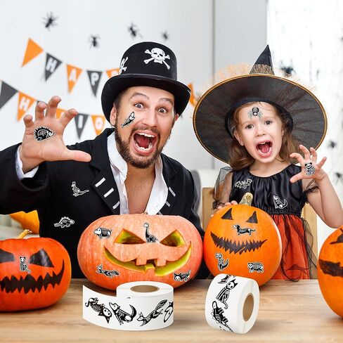 Spring Easter Animal Bone Stickers - 1000Pcs Funny Pet X Ray Bone Self Adhesive Cute Pet Vinyl Decal Sticker Rolls Decorations for Car Bumper, Envelope, Gifts Bag, Bottles (16 Designs) in Kuwait