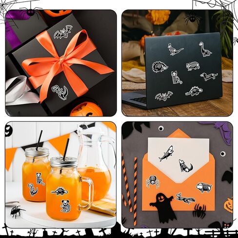 Spring Easter Animal Bone Stickers - 1000Pcs Funny Pet X Ray Bone Self Adhesive Cute Pet Vinyl Decal Sticker Rolls Decorations for Car Bumper, Envelope, Gifts Bag, Bottles (16 Designs) in Kuwait