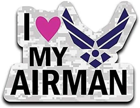 WSQ I Love My Airman Air Force Vinyl Sticker Decal - 5 Inches - for Car Truck SUV Van Window Bumper Wall Laptop Tablet Cup Tumbler and Any Smooth Surface in Saudi Arabia