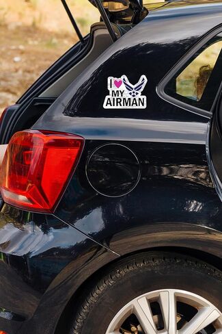 WSQ I Love My Airman Air Force Vinyl Sticker Decal - 5 Inches - for Car Truck SUV Van Window Bumper Wall Laptop Tablet Cup Tumbler and Any Smooth Surface in Saudi Arabia