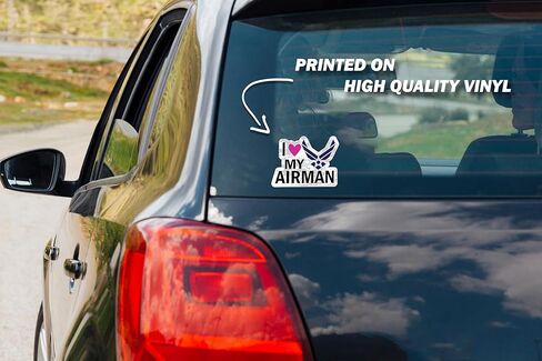 WSQ I Love My Airman Air Force Vinyl Sticker Decal - 5 Inches - for Car Truck SUV Van Window Bumper Wall Laptop Tablet Cup Tumbler and Any Smooth Surface in Saudi Arabia