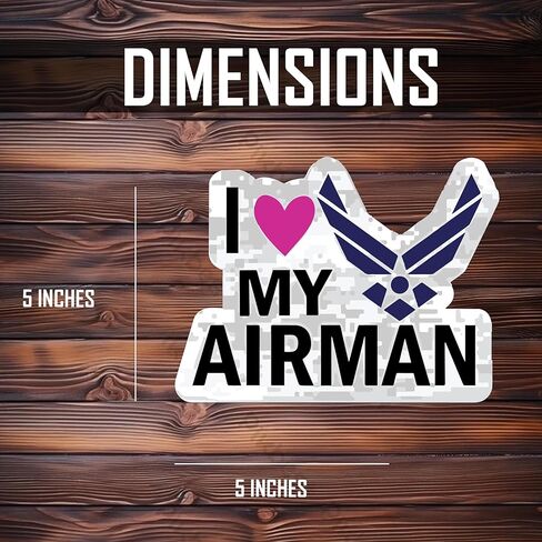 WSQ I Love My Airman Air Force Vinyl Sticker Decal - 5 Inches - for Car Truck SUV Van Window Bumper Wall Laptop Tablet Cup Tumbler and Any Smooth Surface in Saudi Arabia