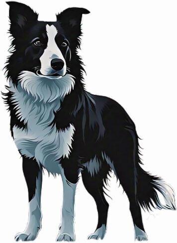 AK- Border Collie Silhouette Symbol Decal Paw Print Dog Puppy - Vinyl Sticker Waterproof Decal for Car | Laptop | Van | Trucks | Motorcycle | Bumper | Window Any Smooth Surface Size 5" inch in Saudi Arabia