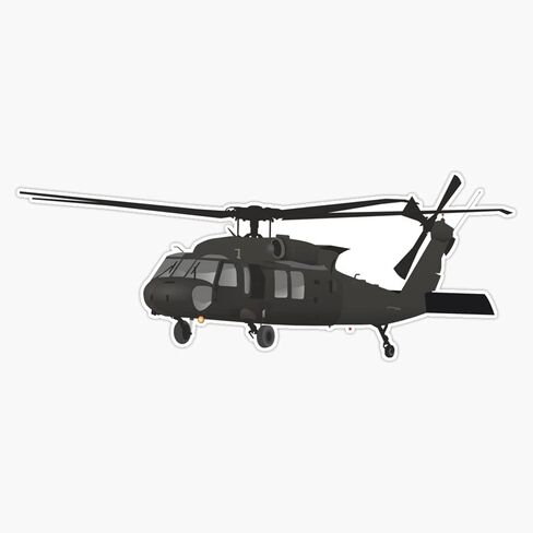 HOF Trading Black Hawk Uh-60 Military Helicopter Pilot Vinyl Sticker Waterproof Decal Laptop Wall Window Bumper Sticker 5 inch (111) in Saudi Arabia