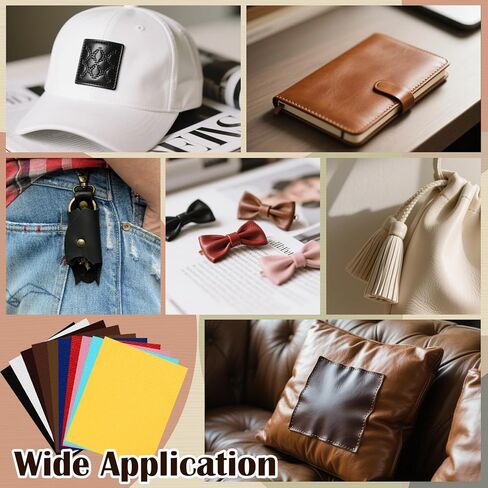 10Pcs Laserable Leatherette Sheets 12.6 x 10.2 Inch, Large PU Leather Blanks for Laser Engraving, 10 Colors Leather Patches with Heat Press Adhesive Backing for DIY Hats Caps Jackets Backpacks Crafts in Kuwait