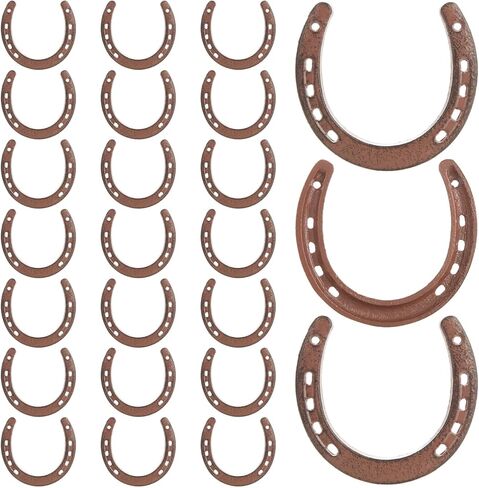 Acrux7 24 PCS Cast Iron Horse Shoes for Decorations, Mini Metal Horseshoes Wall Decor Good Lucky for Indoor, Outdoor, Cowboy, Western, Wedding, Birthday, Christmas Decorations Party Favors Supplies in Saudi Arabia