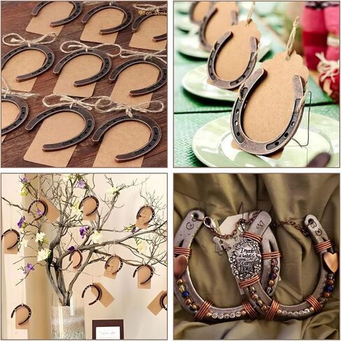 Acrux7 24 PCS Cast Iron Horse Shoes for Decorations, Mini Metal Horseshoes Wall Decor Good Lucky for Indoor, Outdoor, Cowboy, Western, Wedding, Birthday, Christmas Decorations Party Favors Supplies in Saudi Arabia