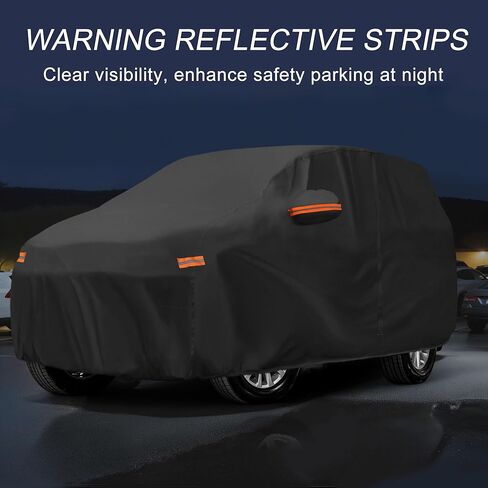 X AUTOHAUX Car Cover Outdoor Waterproof Sun Rain Snow Hail Protection with Left Side Door Zipper 210D-PU for Mazda CX-9 in Saudi Arabia