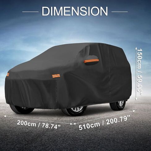 X AUTOHAUX Car Cover Outdoor Waterproof Sun Rain Snow Hail Protection with Left Side Door Zipper 210D-PU for Mazda CX-9 in Saudi Arabia