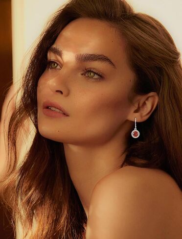 925 Sterling Silver Dangle Drop Earring with Round Leverback Birthstone Jewelry for Her in Saudi Arabia