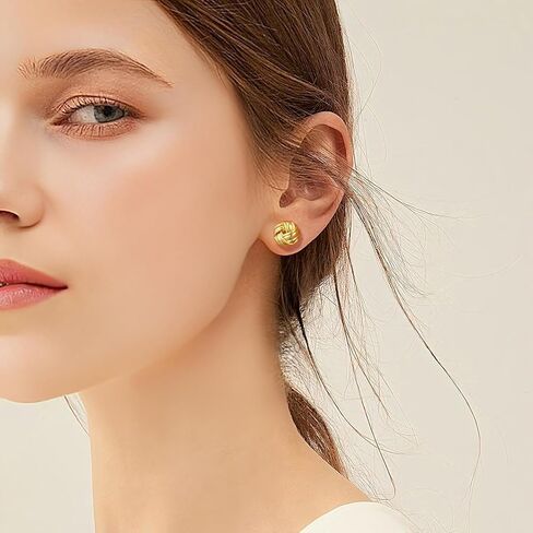 Gold Studs Earrings for Women 14K Gold Earrings for Women Gold Knot Stud Earring for Womens Studs Graceful Knot Stud Earring for Womens 10mm in Saudi Arabia