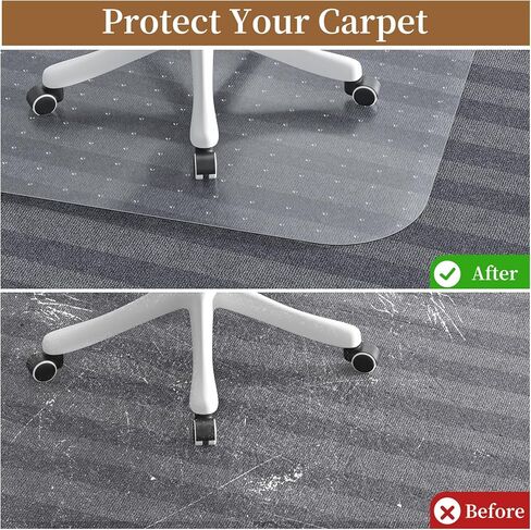 Office Chair Mat for Carpet, 30" X 48" X 0.09" Desk Chair Mat for Carpet Floors, Clear and Thick Easy Glide Rolling Chair Mats with Non-Slip Studded for Home and Office Low Pile Carpets in Kuwait