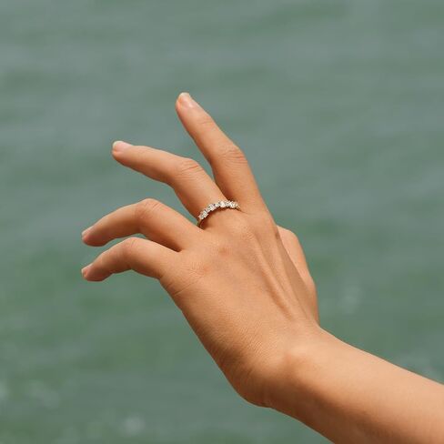 STORYJEWELLERY Thumb Rings for Women, Wedding Bands for Women, Emerald Cut Ring, Wavy Baguette Cubic Zirconia Ring in Saudi Arabia