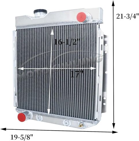 CC251 مشعاع ألومنيوم أساسي مكون من 3 صفوف + غطاء ترموستات 1 × 14 بوصة مروحة + مرحل متوافق مع Ford Falcon Mustang Ranchero Mercury Comet SBC V8 1960-1966 61 62 63 64 65 in Kuwait