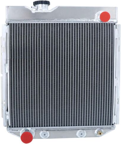 CC251 مشعاع ألومنيوم أساسي مكون من 3 صفوف + غطاء ترموستات 1 × 14 بوصة مروحة + مرحل متوافق مع Ford Falcon Mustang Ranchero Mercury Comet SBC V8 1960-1966 61 62 63 64 65 in Kuwait