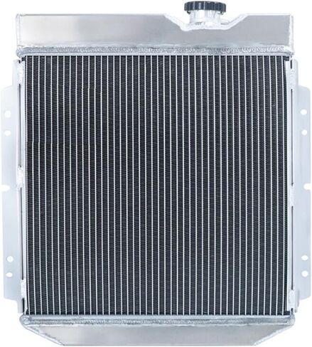 CC251 مشعاع ألومنيوم أساسي مكون من 3 صفوف + غطاء ترموستات 1 × 14 بوصة مروحة + مرحل متوافق مع Ford Falcon Mustang Ranchero Mercury Comet SBC V8 1960-1966 61 62 63 64 65 in Kuwait