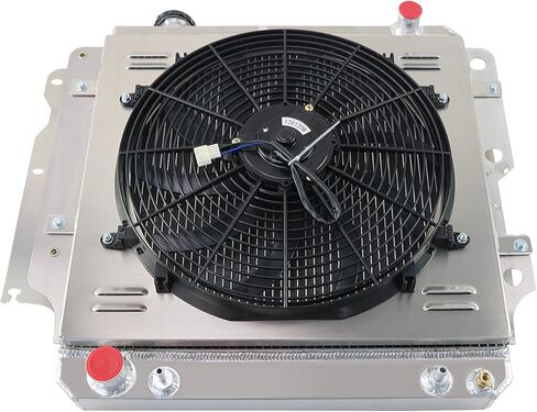 CU2101 3 Row All Aluminum Radiator for 1987-2006 2000 Jeep TJ YJ Wrangler 2.4 2.5L L4 GAS/4.0 4.2L L6 GAS Radiators Shroud Fan Relay Kit 1988 89 90 91 92 93 94 95 96 97 98 99 01 02 03 04 05 in Saudi Arabia