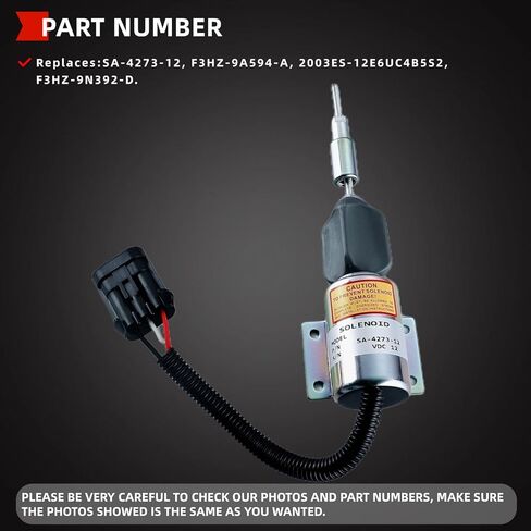 12V الوقود اغلاق الملف اللولبي صالح لفورد 7.8 محرك الثقيلة شاحنة توقف الملف اللولبي استبدال SA-4273-12 F3HZ-9A594-A 2003ES-12E6UC4B5S2 F3HZ-9N392-D in Kuwait