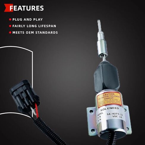 12V الوقود اغلاق الملف اللولبي صالح لفورد 7.8 محرك الثقيلة شاحنة توقف الملف اللولبي استبدال SA-4273-12 F3HZ-9A594-A 2003ES-12E6UC4B5S2 F3HZ-9N392-D in Kuwait