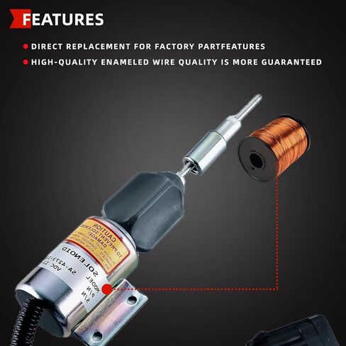 12V الوقود اغلاق الملف اللولبي صالح لفورد 7.8 محرك الثقيلة شاحنة توقف الملف اللولبي استبدال SA-4273-12 F3HZ-9A594-A 2003ES-12E6UC4B5S2 F3HZ-9N392-D in Kuwait