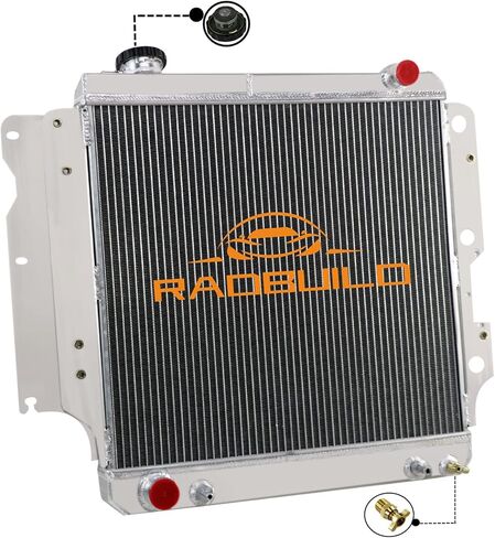 CU2101 3 Row All Aluminum Radiator for 1987-2006 2000 Jeep TJ YJ Wrangler 2.4 2.5L L4 GAS/4.0 4.2L L6 GAS Radiators Shroud Fan Relay Kit 1988 89 90 91 92 93 94 95 96 97 98 99 01 02 03 04 05 in Saudi Arabia