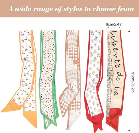 9 Pack Fashion Scarves Purse Scarf Handbags for Women Versatile Boho Head Scarf Hair Neck Accessories Scarves for Neck Wrist Bag in Kuwait