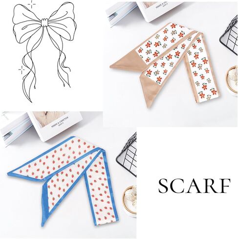 9 Pack Fashion Scarves Purse Scarf Handbags for Women Versatile Boho Head Scarf Hair Neck Accessories Scarves for Neck Wrist Bag in Kuwait