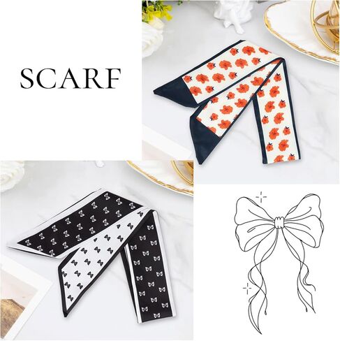 9 Pack Fashion Scarves Purse Scarf Handbags for Women Versatile Boho Head Scarf Hair Neck Accessories Scarves for Neck Wrist Bag in Kuwait